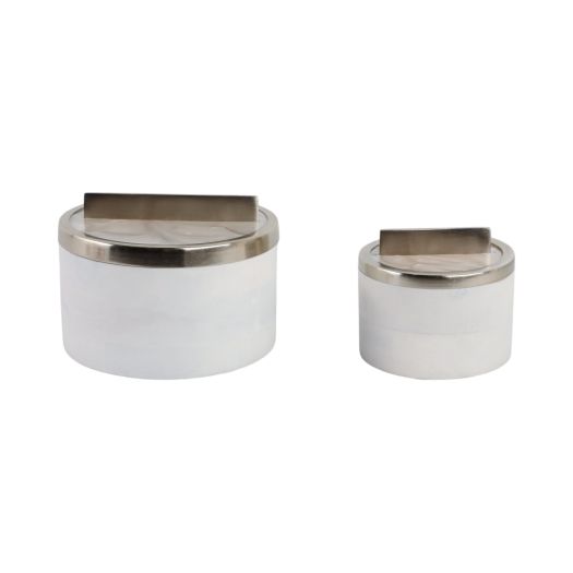 S/2 7/5 COLCHESTER WOOD AND MICA RESIN BOXES