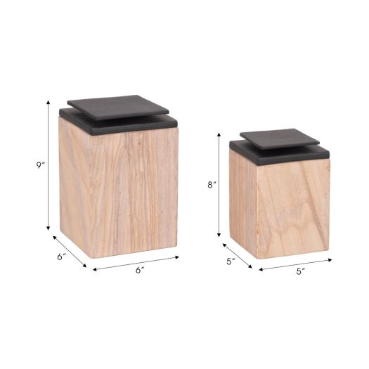 Natural Maverick Sandstone Boxes Set of 2