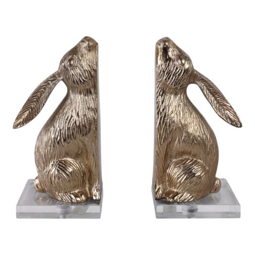 S/2 9 Amhurst Bunny Bookends, Gold