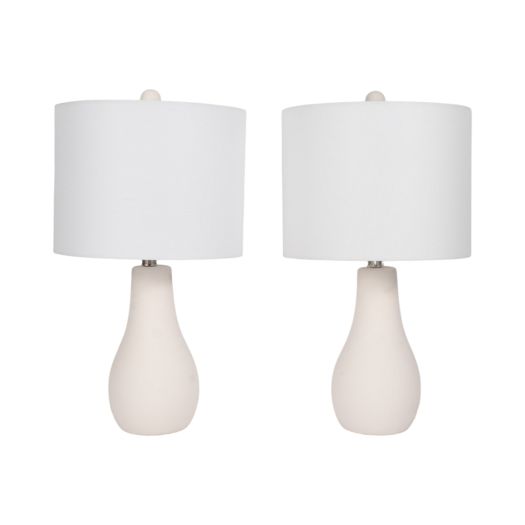 S/2 Ceramic 24 Table Lamp, White