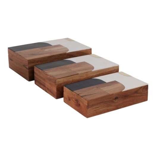 S/3 10/11/12 Mid-century Boxes, Multi