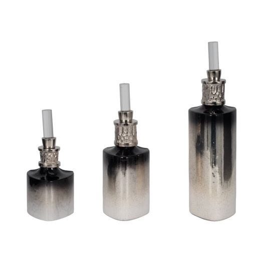 S/3 10/13/17 Talis Silver/Gold Glass Bottles