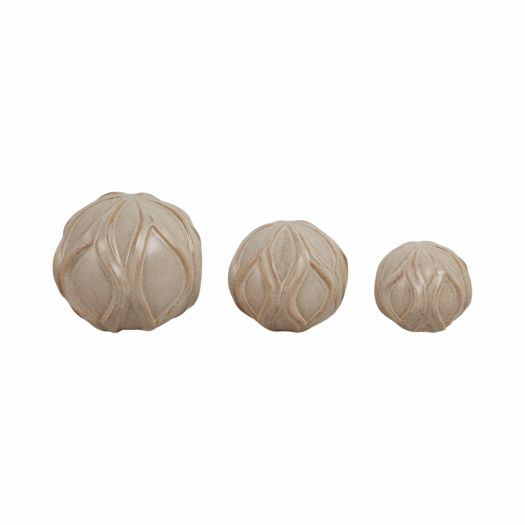 S/3 4/5/5 TOWNSEND CER DECO BALLS - SET OF 3