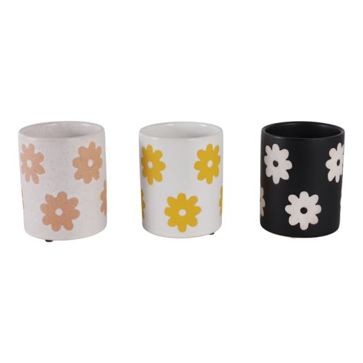 S/3 5 Flower Power Pencil Cups, Multi