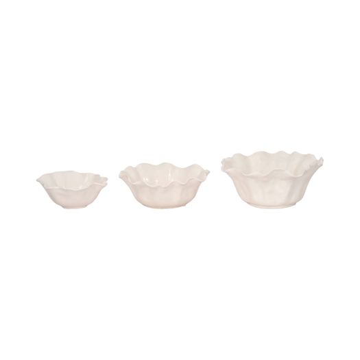 S/3 8/11/13 Petal Bowls, Ivory