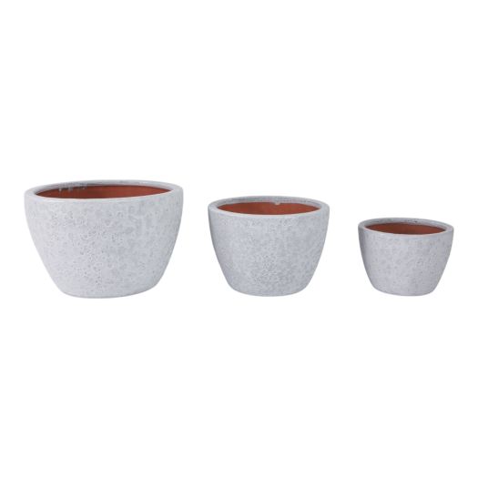 S/3 8/11/15 Lava Planters, White