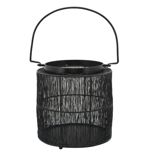 METAL 10.25" WIRE LANTERN, BLACK