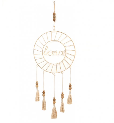 METAL DREAM CATCHER W/ TASSEL,GOLD