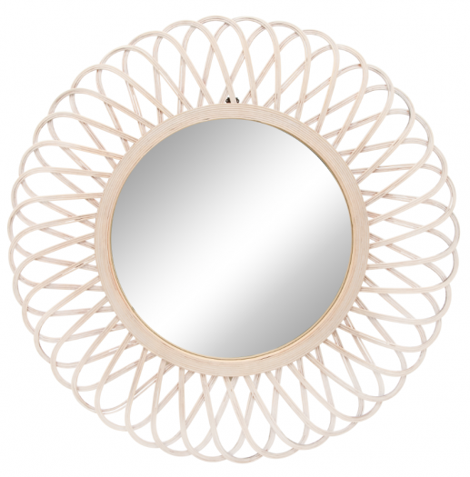 WICKER 35" DAISY MIRROR, NATURAL