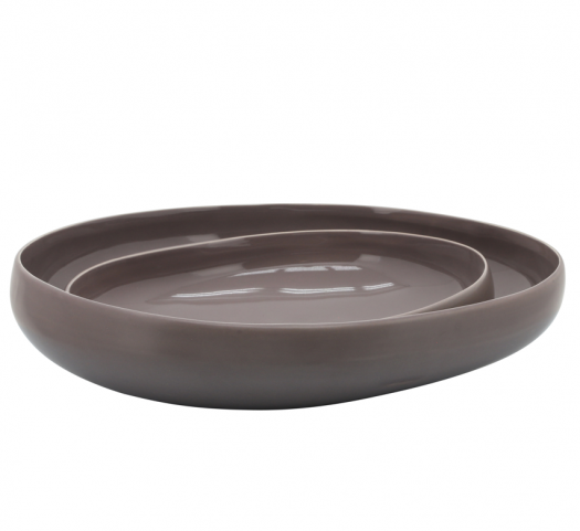 S/2 ORGANIC BOWLS 12/15", BEIGE