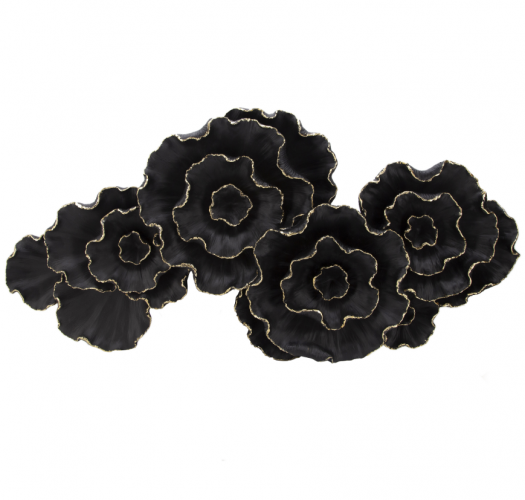 RESIN 41" WALL FLOWERS, BLACK