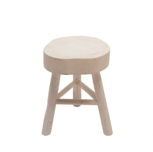 WOOD 16"H ACCENT TABLE, WHITE