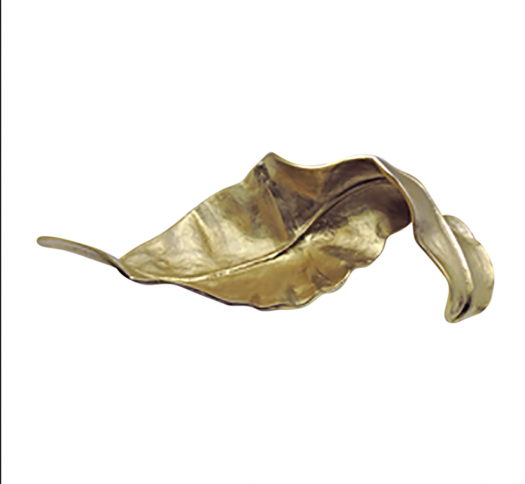 METAL 22" CURLED LEAF, GOLD