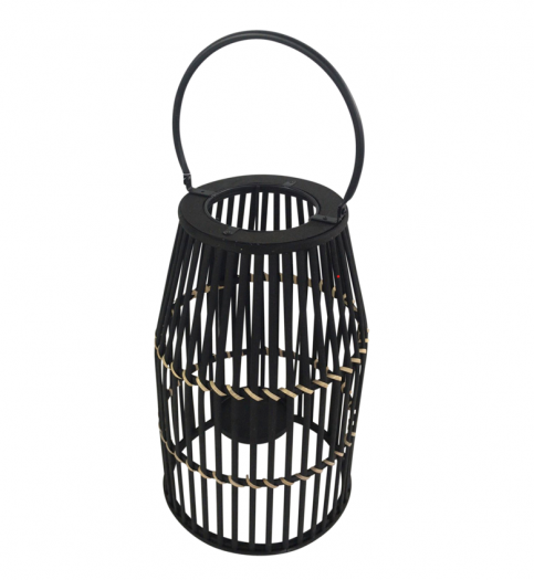 BAMBOO 20" LANTERN, BLACK