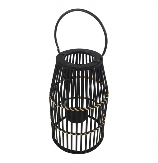 BAMBOO 17" LANTERN, BLACK