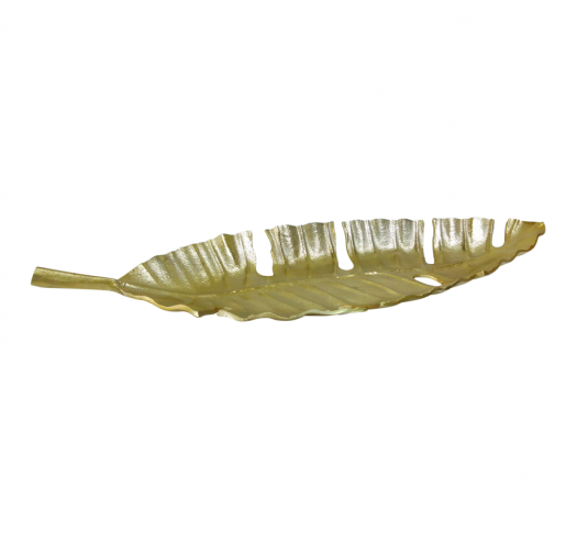 METAL, 22" LEAF TRAY, GOLD