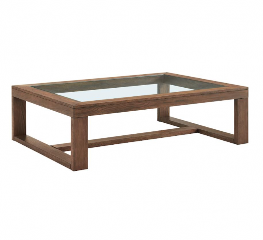 Glass Top Dark Brown Coffee Table