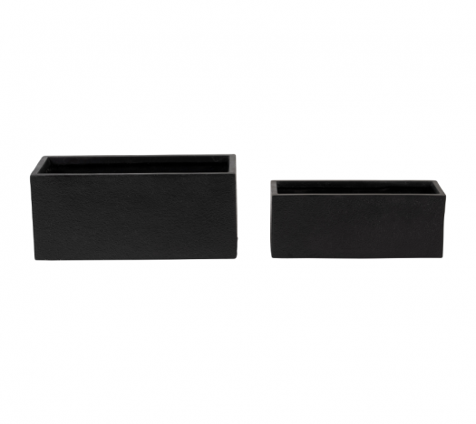 Resin, S/2 24/28"D Nested Rectangular Planters, Bl