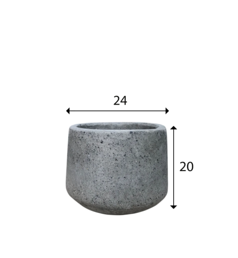 Coal Grey Terrazzo Indoor/Outdoor Plant Pot By Roots24W*24D*20H.