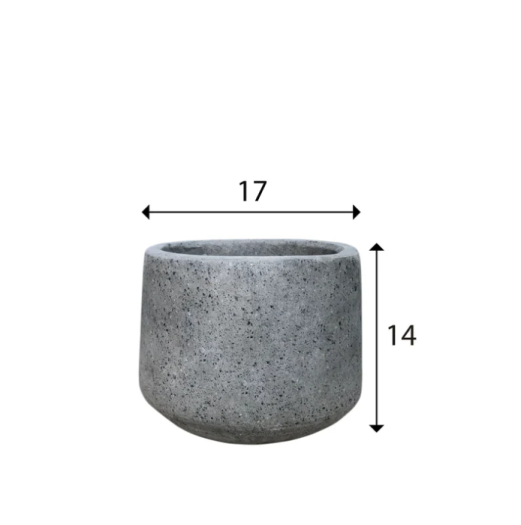 Coal Grey Terrazzo Indoor/Outdoor Plant Pot By Roots17W*17D*14H.