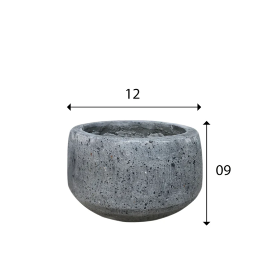 Coal Grey Terrazzo Indoor/Outdoor Plant Pot By Roots12W*12D*9H.