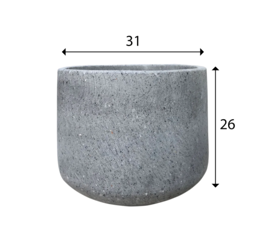 Coal Grey Terrazzo Indoor/Outdoor Plant Pot By Roots31W*31D*26H.