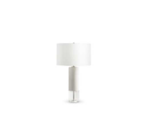 27" CERAMIC TABLE LAMP, WHITE