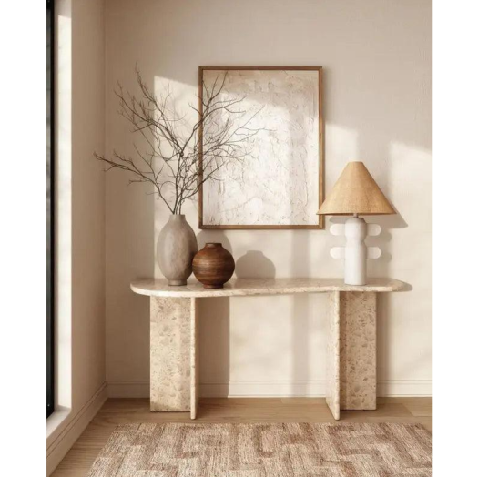 Treventino Sophisticated Marble Console Table