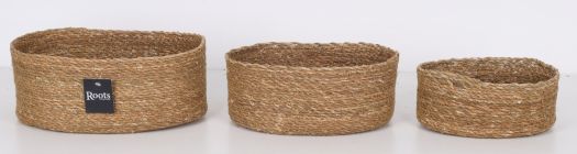 SEAGRASS OVAL BASKETS - SET OF 3
