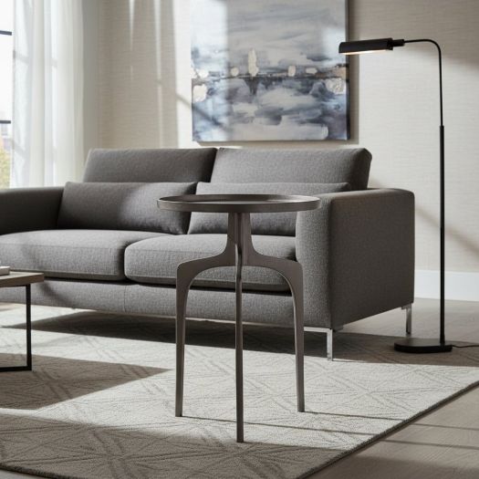 Small Kenna Accent Table, Nickel