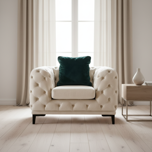 Statement Tuft Off-White Chair