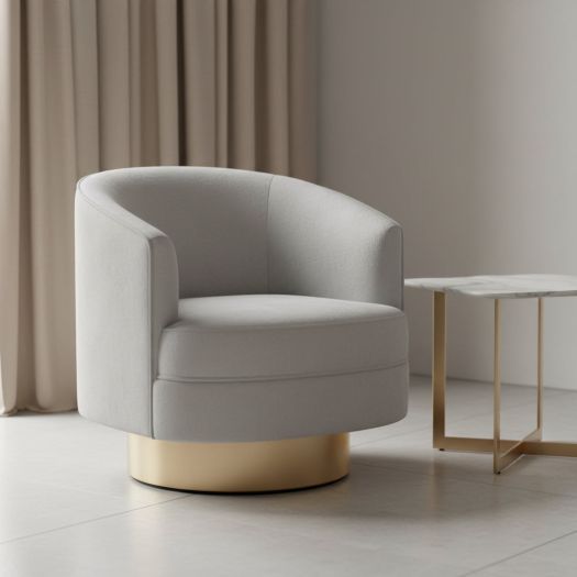 Stella Grey Velvet Swivel Chair