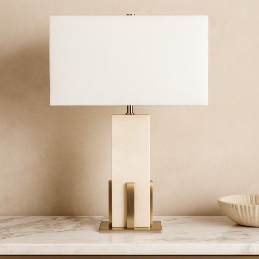 Stellar Travertine Table Lamp