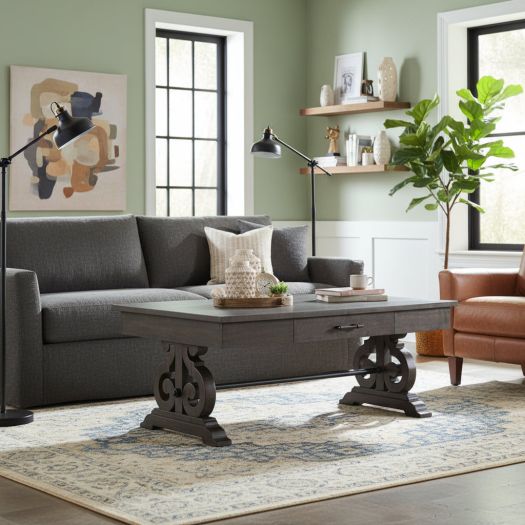 Stone Occasional Coffee Table With Pu Base