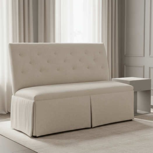 Straight Back Skirted Armless Banquette 60