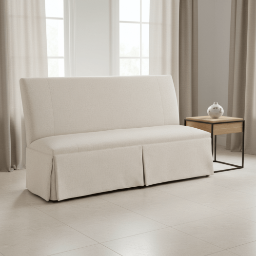 Straight Back Skirted Armless Banquette 72