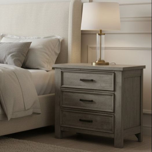 Sullivan 3-Drawer Nightstand in Drift Grey