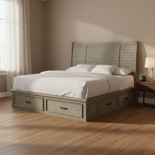 Sullivan Queen Storage Bed in Drift Grey