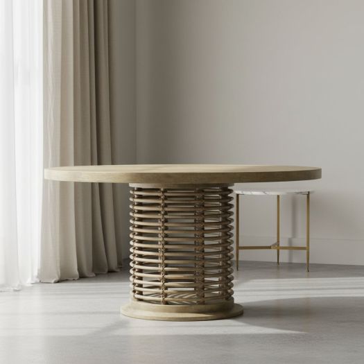 Surfrider 60in Rattan Round Dining Table