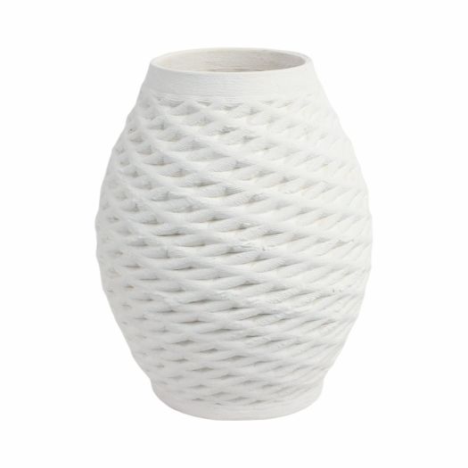 talland 3d Printed Porcelain Vase, Ivory