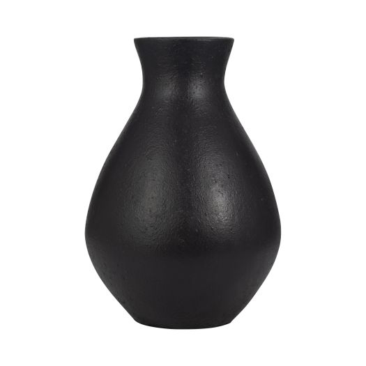 TERRACOTTA, ORGANIC VASE, BLACK/IVORY