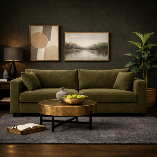 Terrona Oliva Green Sofa 240cm