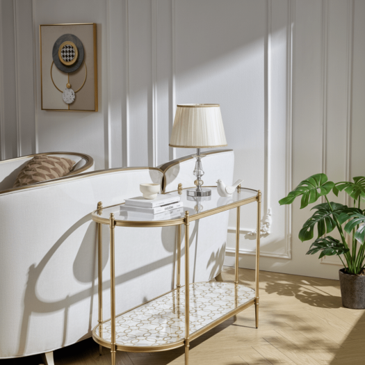 The Golden Vista Oval Sofa Table