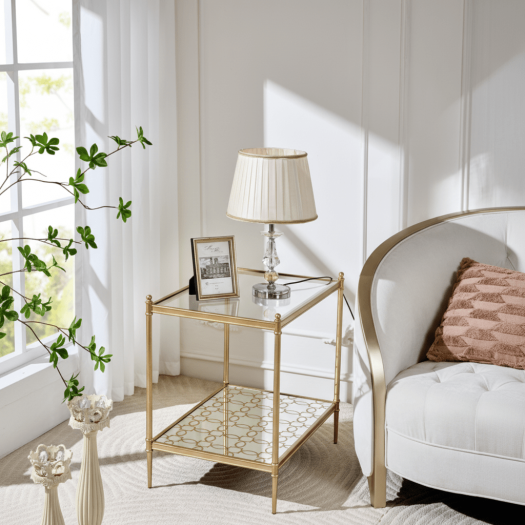 The Golden Vista Retanglar End Table