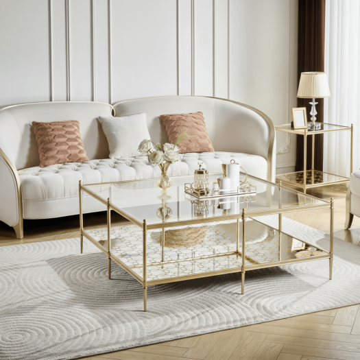 The Golden Vista Square Cocktail Table