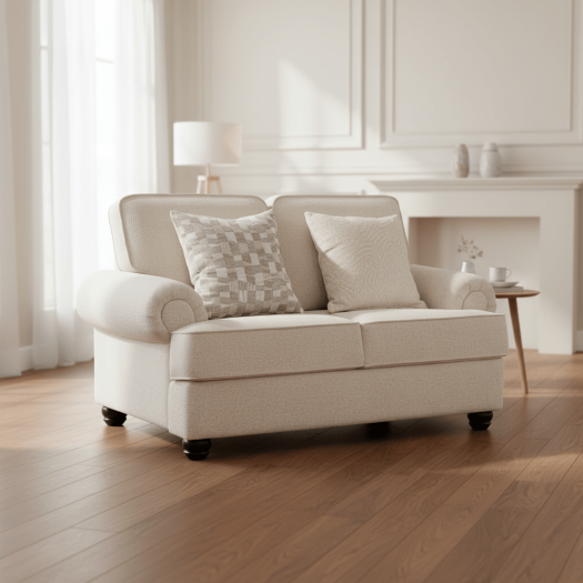 The Riviera Stationary loveseat + 2 pillows