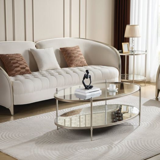 The Silver Vista Oval Cocktail Table