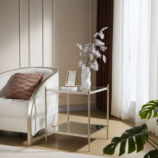 The Silver Vista Retanglar End Table