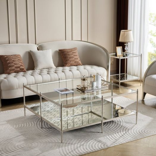 The Silver Vista Square Cocktail Table