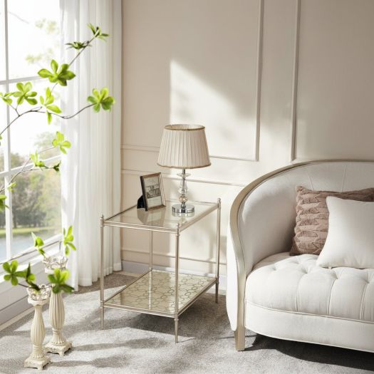 The Silver Vista Square End Table